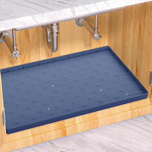 Sdpeia Under Sink Mat 28"×22" Waterproof Silicone Cabinet Liner & Sink Protector for Kitchen & Bathroom, Multi-Purpose Organizers Tray for Pets, Laundry, Cat Litter Mat