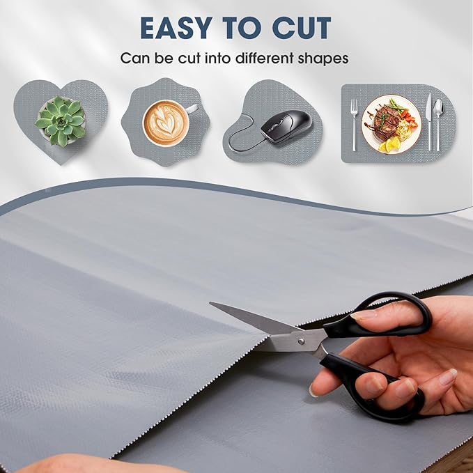 Drawer and Shelf Liner, Non-Slip Kitchen Cabinet Liners Non-Adhesive Thick Strong Grip Waterproof Washable Mats Protect Dresser Shelves Cupboard Bathroom Cabinets, Pure Gray, 18 in X 30 FT