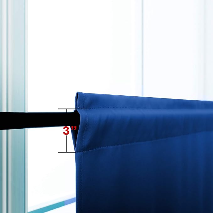 KOUFALL Loft Bed Curtains for Junior Boy Royal Blue TV Reflection Gaming Room Short Small Blackout Blinds Shades Bunk Bed Curtains for Boys Room Decor Width 34 X 30 Inch Length