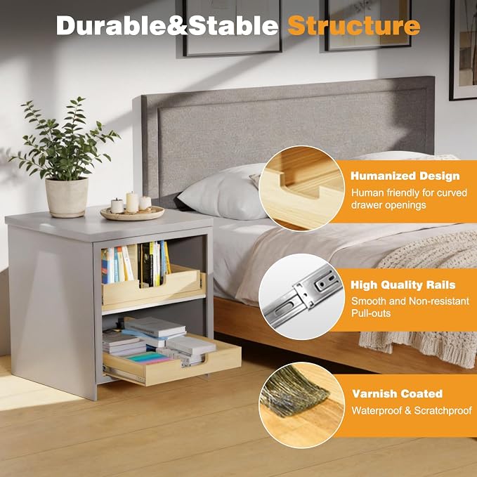 Pull Out Cabinet Organizer, 17''W×21''D Sliding Drawers for Cabinets, Soft Close Slide Out Wooden Pull out Drawers, Base Cabinet Organization for Kitchen, Pantry, Bathroom