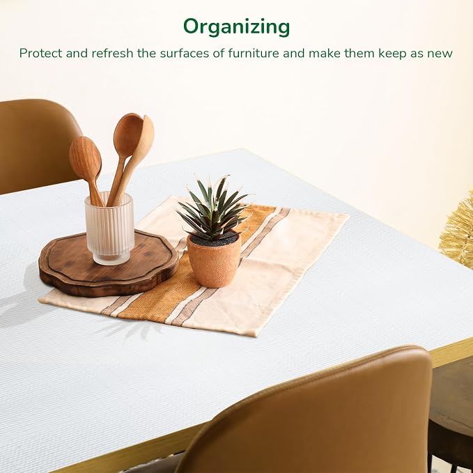 Practical White Shelf Liners for Kitchen Cabinets 18" x20FT, Non-Adhesive Drawer Liner, Non-Slip Strong Grip Cabinet Liner Thickened Mats Waterproof Shelf Paper for Countertop, Cupboard, Dressers