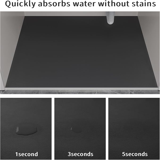 Under Sink Mats-20" x 16" (Cut-to-Fit) Absorbent Shelf Liner for Kitchen&Bathroom Cabinets | Non-Slip, Quick-Dry Cabinet Liner for Under Sink, Vanity & Utility Storage (Brown,20''x16'')