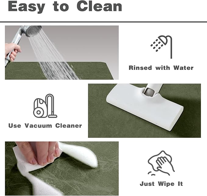 TYUU Bathroom Mat Quick Dry, Bathroom Rugs Non Slip Washable Thin Absorbent Bath Mat Fits Under Door Bathroom Floor Mat Perfect for Bath, Shower, or Sink 24"x60" Sage Green