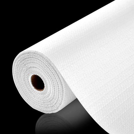 Drawer and Shelf Liner, Non-Slip Kitchen Cabinet Liners Non-Adhesive Thick Strong Grip Waterproof Washable Mats Protect Dresser Shelves Cupboard Bathroom Cabinets, White, 20 in X 30 FT