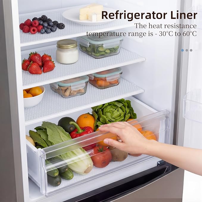 PABUSIOR Cabinet Drawer Liners Clear: Non Slip 100% EVA Multiple Wide Cupboard Mats 11" x 360" - Non-Adhesive Waterproof Kitchen Refrigerator Shelf Liner for Pantry Shelves Bathroom