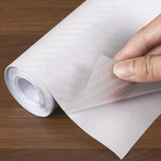 Self-Adhesive Shelf Liner Kitchen Liner, Waterproof Backed Paper Easy Peel and Stick Contact Liner Without Residue for Decor Your Desk Surface, Kitchen Countertops (Clear, 23.6 x 236.2 inches)