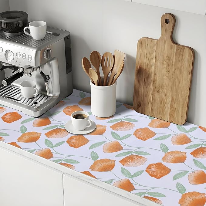 Shelf and Drawer Liner for Kitchen Cabinets 10Rolls*12'' X 120'' Non Adhesive Shelf Paper Strong Grip Anti Slip Cabinet Liners for Shelves, Oil-Proof Waterproof Cupboard Liner