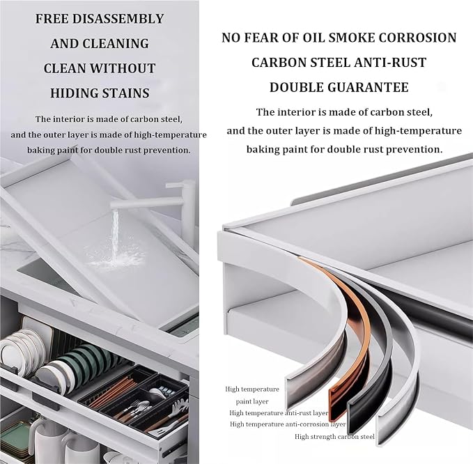 Pull out Cabinet Organizer,Under Sink Organizer, Roll out Storage Shelf Storage for Pantry,Extendable Drawer For Kitchen Storage,No Need Drill and Nailing,for Kitchen, Living Room, Home.(Black,ONE-32*