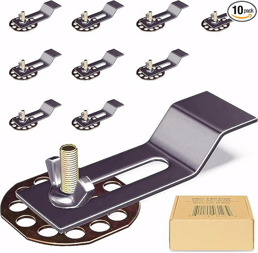 Sink Clips, Undermount Sink Brackets, Bathroom Kitchen Ceramic Stainless Steel Sink Basin Support Clamps for Marble Granite Vanity Countertop Installation Repair Kit (10)