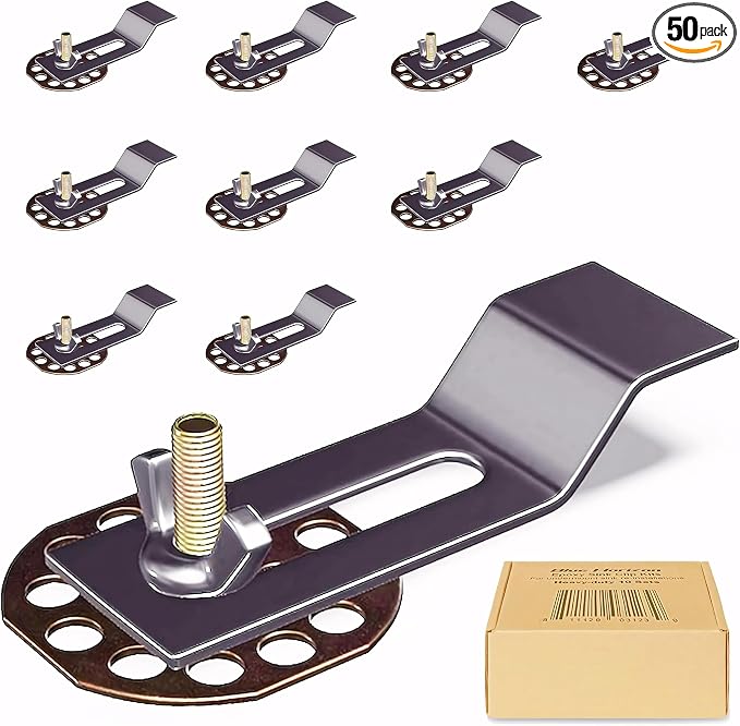 Undermount Sink Clips, Sink Brackets, Bathroom Kitchen Ceramic Stainless Steel Sink Basin Support Clamps for Marble Granite Vanity Countertop Installation Repair Kit (50)