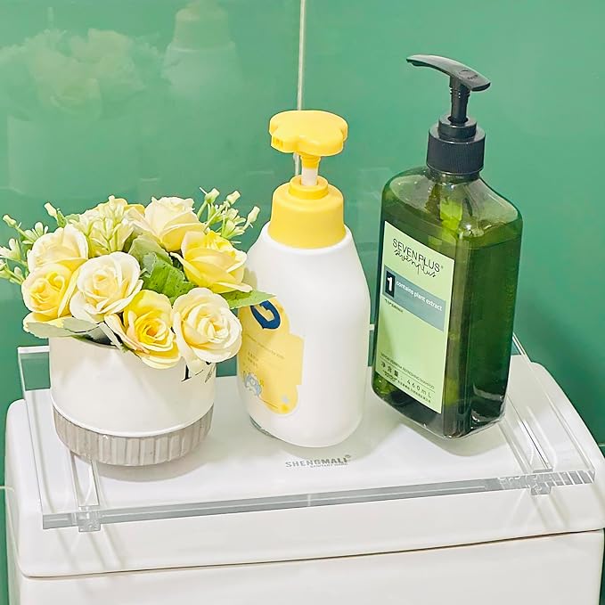 Acrylic Soap Pedestal Stand Sink Tray for Kitchen Bathroom Counter, Clear
