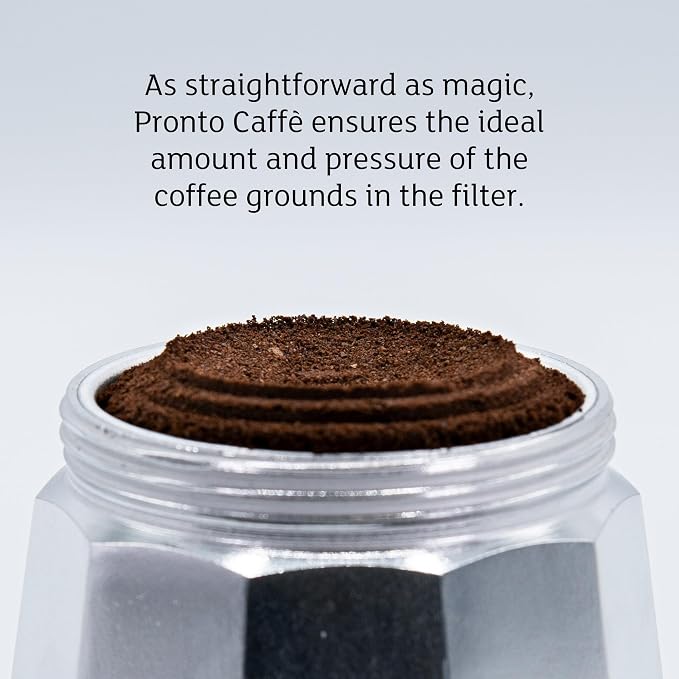 Lavatelli: Pronto Caffè - Black - Coffee Grounds Dispenser for Mocha Pots, Kitchen Jar, Container Preserves Powder Freshness, 1960's Italian Style