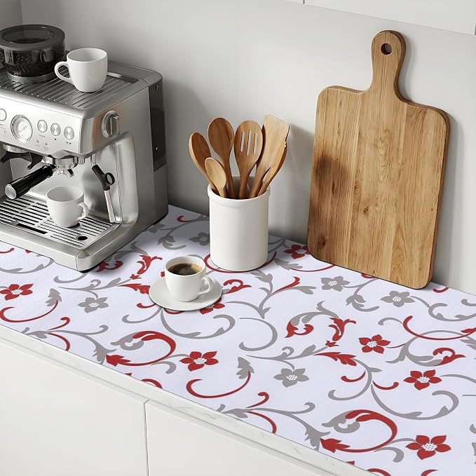 Shelf Liners Non Adhesive 12'' X 120'' Drawer Liner for Kitchen Cabinets, Waterproof Shelf Liners Durable Anti-Slip for Kitchen Cabinets Cupboard Liner