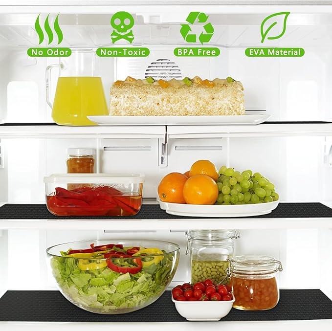 WochiTV Shelf Liner for Cabinets, Drawer 23.6 Inch x 20 Feet, Non Adhesive EVA Plastic Waterproof Protectors Mats for Kitchen, Pantry, Bathroom Closet, Cupboard, Black