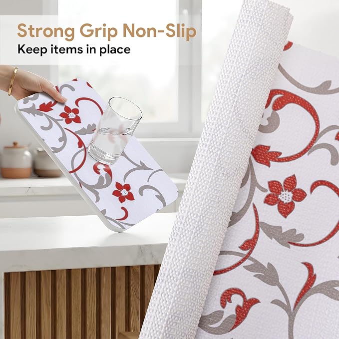 Shelf Liners Non Adhesive 10Rolls*12'' X 120'' Drawer Liner for Kitchen Cabinets, Waterproof Shelf Liners Durable Anti-Slip for Kitchen Cabinets Cupboard Liner