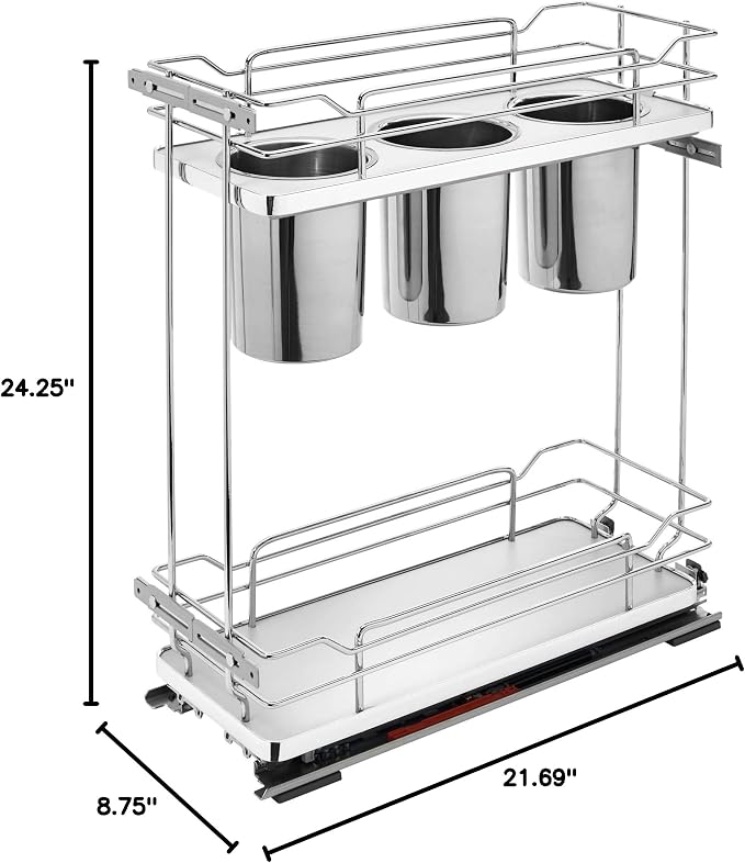 Rev-A-Shelf Two-Tier Utensil Pullout Organizers w/Soft-Close