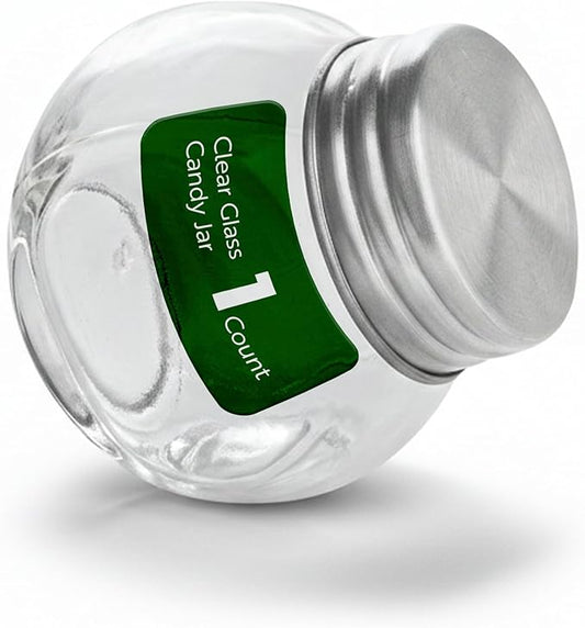 Restaurantware Vetri 2 Ounce Mini Favor Jars 100 Durable Candy Jars - With Wide Spout Chrome Lid Clear Glass Candy Jars Dishwashable