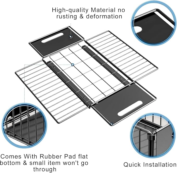 Pull Out Drawers for Cabinets, 2 Pack Slide Out Drawers for Kitchen Cabinets, No Drill Pull Out Cabinet Organizer Fixed with Adhesive, Heavy Duty Pull Out Shelves for Bathroom