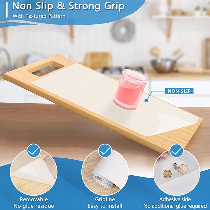 Self-Adhesive Shelf Liner Kitchen Liner, Waterproof Backed Paper Easy Peel and Stick Contact Liner Without Residue for Decor Your Desk Surface, Kitchen Countertops (Clear, 23.6 x 236.2 inches)