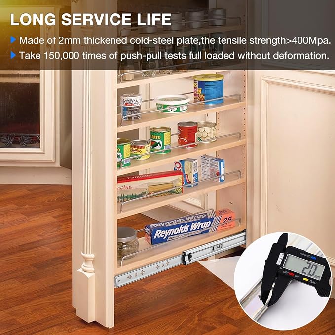 Heavy Duty Drawer Slides Full Extension Runners 12 14 16 18 20 22 24 26 28 30 32 34 36 38 40 Inch Side Mount Rails for Drawer Capacity 243 lb 1 Pair