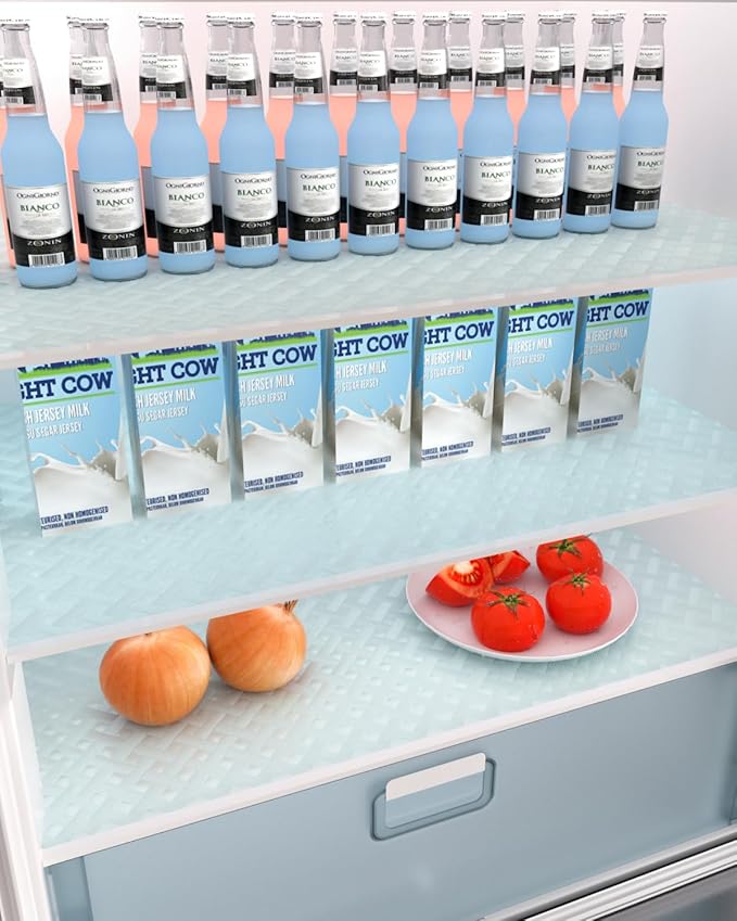 Shelf and Drawer Liner for Kitchen Cabinet, Non-Adhesive 12in x 360in Waterproof Contact Paper Refrigerator Liners Thickened Durable EVA Material Non Slip Mat for Dresser Cupboard Pantry Protector