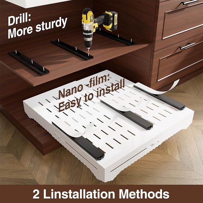 Pull Out Cabinet Organizer, Expandable Width (12"-18") and Depth (13.7"-23.6"),Pull Out Drawers for Cabinets, Slide Out Drawers for Kitchen Cabinets with Sturdy Steel Pull Out Shelves
