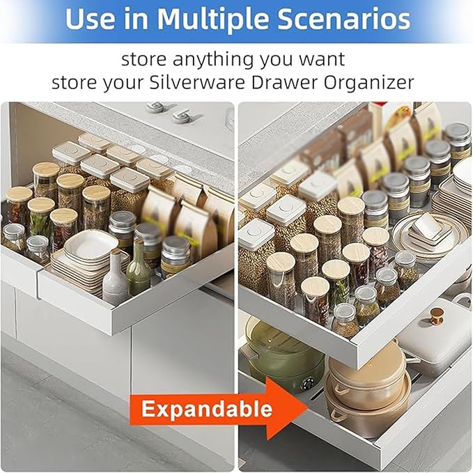 Expandable Pull-Out Cabinet, Adhesive Slide-Out Shelves,Roll-Out Drawers for Easy Access,Heavy Duty for Kitchen, Bathroom & Pantry(Black,Small)