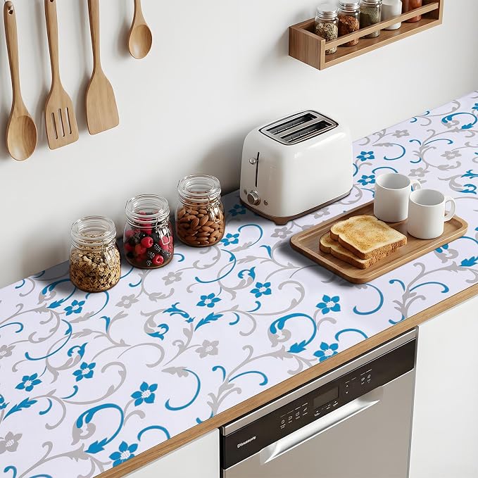 Shelf Liners Non Adhesive 10Rolls*12'' X 120'' Drawer Liner for Kitchen Cabinets, Waterproof Shelf Liners Durable Anti-Slip for Kitchen Cabinets Cupboard Liner
