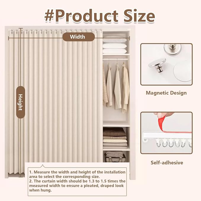 Magnetic Self-Adhesive Cabinet Hinges for Shelves, No-Drill Blackout Folding Tracks for Closets, Under Sink & RV Storage Solutions, Perfect for Laundry Rooms