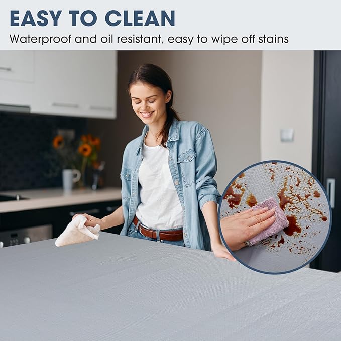 Drawer and Shelf Liner, Non-Slip Kitchen Cabinet Liners Non-Adhesive Thick Strong Grip Waterproof Washable Mats Protect Dresser Shelves Cupboard Bathroom Cabinets, Pure Gray, 18 in X 10 FT