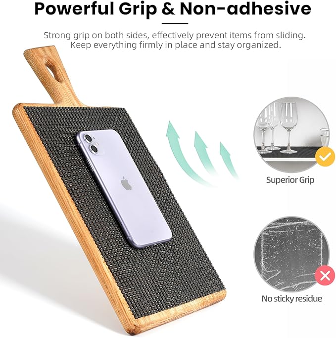BAGAIL Non-Adhesive Shelf Liner, Thick Strong Grip Drawer Liners for Kitchen Cabinets, Heavy-Duty Easy Cut Cabinet Liners for Shelves, Pantry, Bathroom Cupboards - 17.5" x 20FT, Charcoal