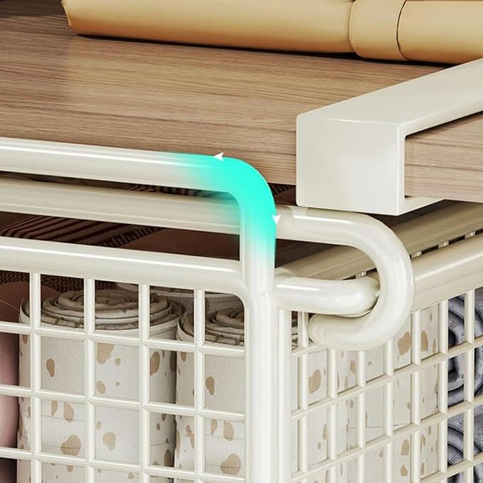 Cabinet Organizing Bin Under Shelf Storage Basket Hanging Pullout Drawer Multifunction Bedroom Clothing Pull Out Basket Rust Closet Storage