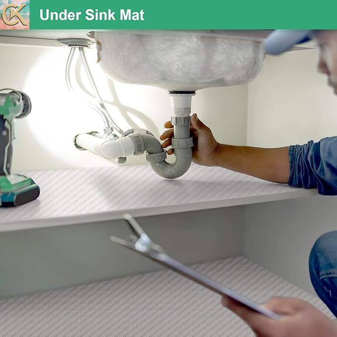 Self-Adhesive Shelf Liner Kitchen Liner, Waterproof Backed Paper Easy Peel and Stick Contact Liner Without Residue for Decor Your Desk Surface, Kitchen Countertops (White, 11.8 x 393.7 inches)