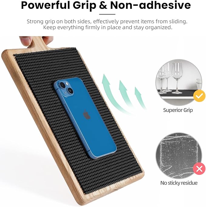 BAGAIL Non-Adhesive Shelf Liner, Thick Strong Grip Drawer Liners for Kitchen Cabinets, Heavy-Duty Easy Cut Cabinet Liners for Shelves, Pantry, Bathroom Cupboards - 17.5" x 10FT, Black