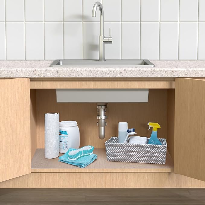 Con-Tact Waterproof Protective Liner for Under Kitchen Sink, Bathroom, Laundry Room Non-Adhesive Undersink and Vanity Mat, 24" x 48", Clear