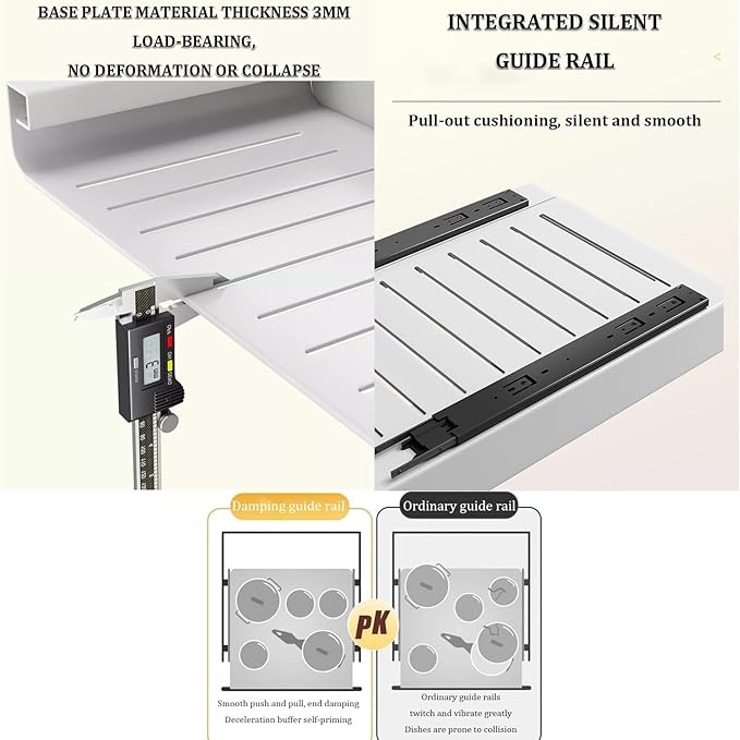 Pull Out Cabinet Organizer,cupboard pull out storage,Pull Out Drawer Fixed with Adhesive,No Need Drill and Nailing,for Kitchen, Living Room, Home. (Size : 30 * 43 * 7cm/11.8 * 16.9 * 2.7in)