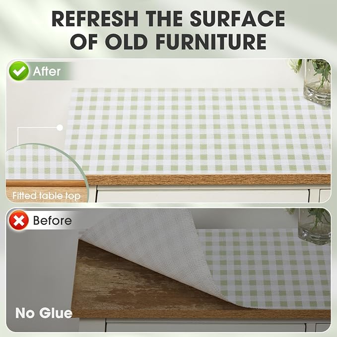 Drawer and Shelf Liner, Non-Slip Kitchen Cabinet Liners Non-Adhesive Thick Strong Grip Waterproof Washable Mats Protect Dresser Shelves Cupboard Bathroom Cabinets, Sage Green, 18 in X 10 FT