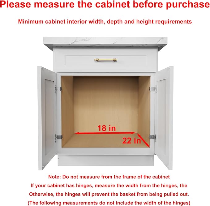 Sikarou Wood Pull Out Cabinet Organizer 2 Tie 17" W x 21" D, Heavy-Duty Sliding Drawers for Inside Cabinets Storage and Organization for Kitchen, Pantry, Bathroom