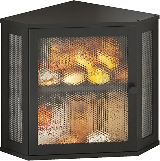 Bamboo Bread Box with Acrylic Window Display,Kitchen Countertop Storage(Black, Extra Lage)