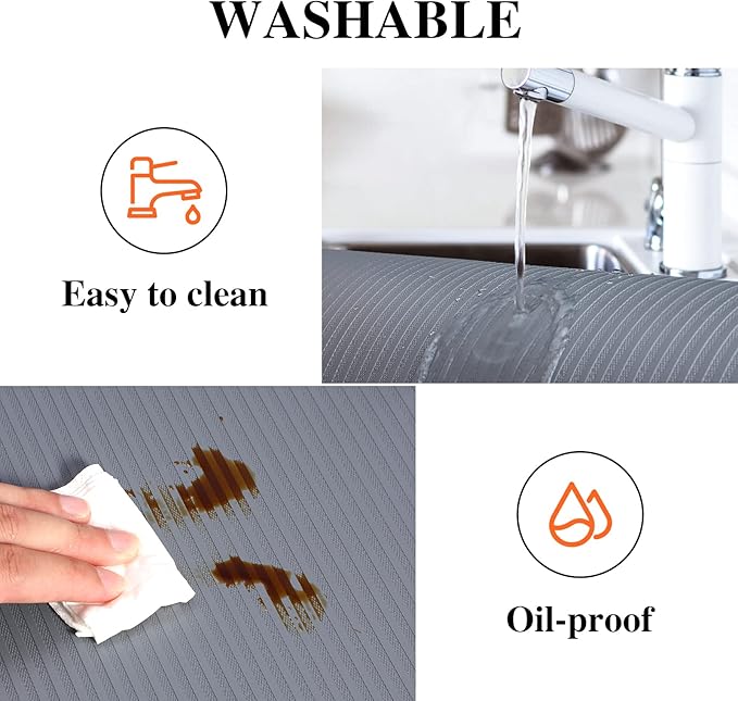 Mcrbeay Shelf Liners for Kitchen Cabinets, 12" x 120", Non Adhesive Shelf Liner, Non-Slip Kitchen Drawer Liners, Waterproof Durable Cabinet Liners for Shelves, Pantry, Dark Gray