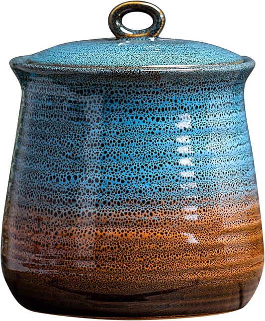 40 OZ Cookie Jar,Dog Treat Jar, Kitchen Canisters for Countertop for Food Storage Coffee, Tea,Flour, Beans, Spices, Nuts and More Ceramic Jar with Lid.