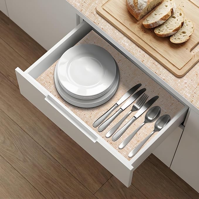 2Rolls*20'' X 72'' Shelf Liners Drawer Liner for Kitchen Cabinet Non Adhesive, Strong Grip Anti Slip Cabinet Liners for Shelves, Oil-Proof Waterproof Cupboard Liner