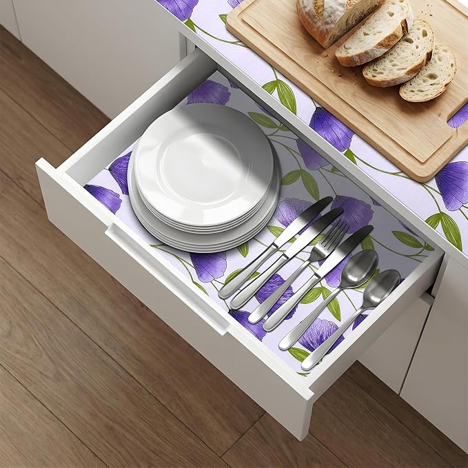 Shelf and Drawer Liner for Kitchen Cabinets 10Rolls*12'' X 120'' Non Adhesive Shelf Paper Strong Grip Anti Slip Cabinet Liners for Shelves, Oil-Proof Waterproof Cupboard Liner