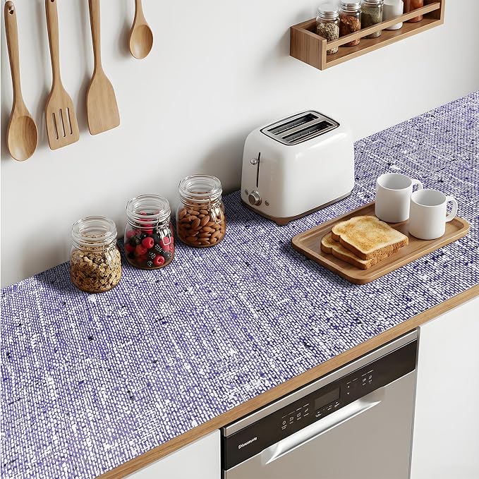 Shelf and Drawer Liner for Kitchen Cabinets 12'' X 120'' Non Adhesive Shelf Paper Strong Grip Anti Slip Cabinet Liners for Shelves, Oil-Proof Waterproof Cupboard Liner