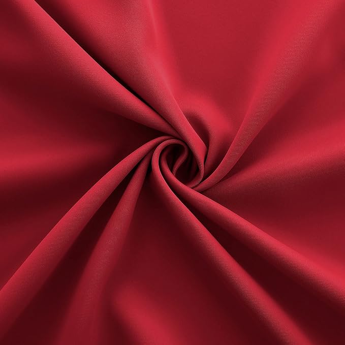 KOUFALL Red Short Curtains for Bedroom 2 Panels Set Blackout Curtains for Small Windows Boys Room Width 34 x 30 Inch Length
