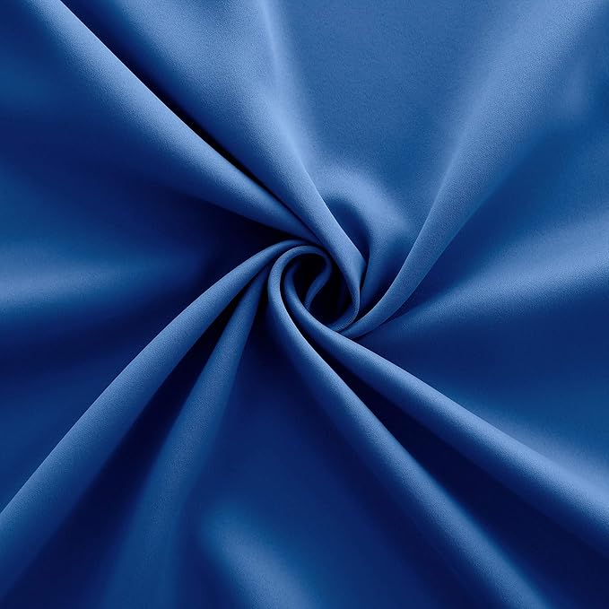 Royal Blue Curtains 24 Inch Length for Kitchen Boys Room Bathroom Window 2 Pack Rod Pocket Thermal Insulated Room Darkening Cafe Curtain Tiers Blackout Short Curtains for Small Windows 24 Inches Long