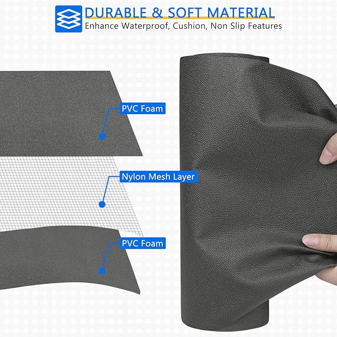 WochiTV Shelf Liner for Cabinets, Drawer 20 x 118 inches, Non Adhesive Non Slip Foam Rubber Mat for Kitchen, Pantry, Bathroom, Cupboard, Garage, Closet, Shelves, Drawer, Tool Box, Gray