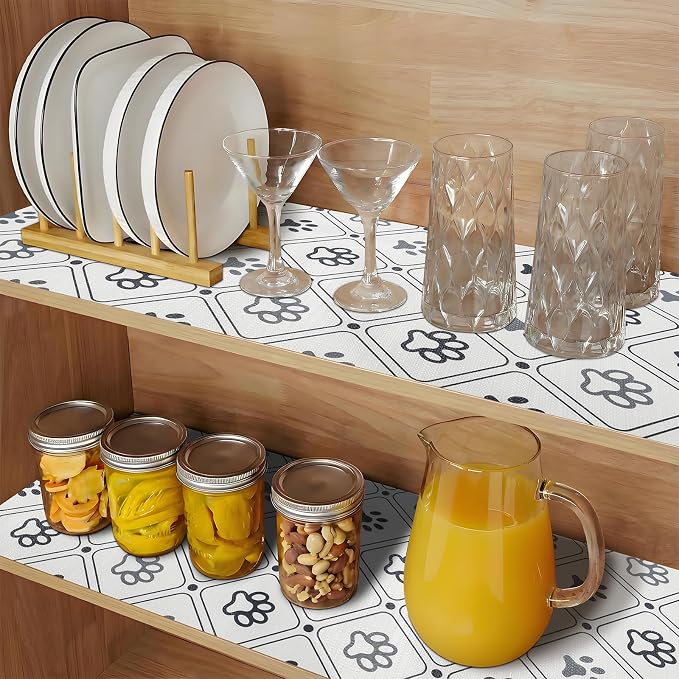 Shelf and Drawer Liner for Kitchen Cabinets 192'' X 17.7'' Non Adhesive Shelf Paper Strong Grip Anti Slip Cabinet Liners for Shelves, Oil-Proof Waterproof Cupboard Liner