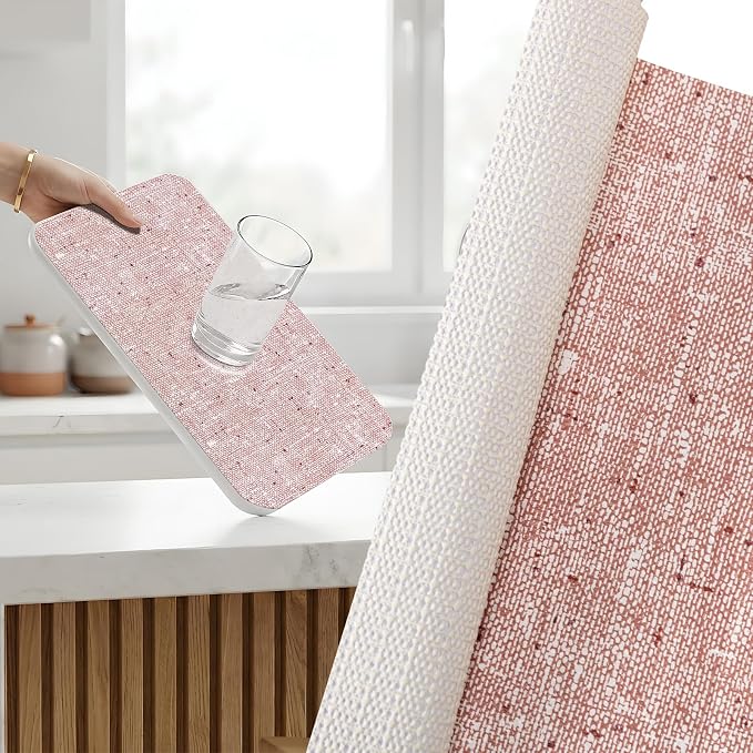 3Rolls*12'' X 120'' Shelf Liners Drawer Liner for Kitchen Cabinet Non Adhesive, Strong Grip Anti Slip Cabinet Liners for Shelves, Oil-Proof Waterproof Cupboard Liner