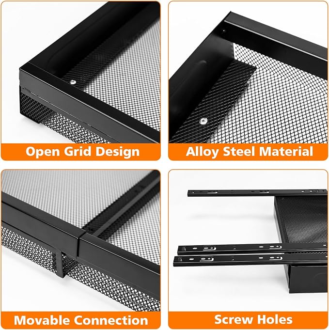 Hisencn Pull Out Cabinet Organizer, Expandable Width 13.9"-22", 21.8" Deep Heavy Duty Slide Out Drawer for Kitchen Cabinets, No Drill Roll Out Shelves with Adhesive Nano Film (Black)